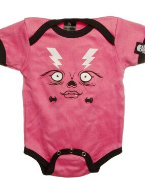 Monster Face Pink One Piece - Size 3-6M
